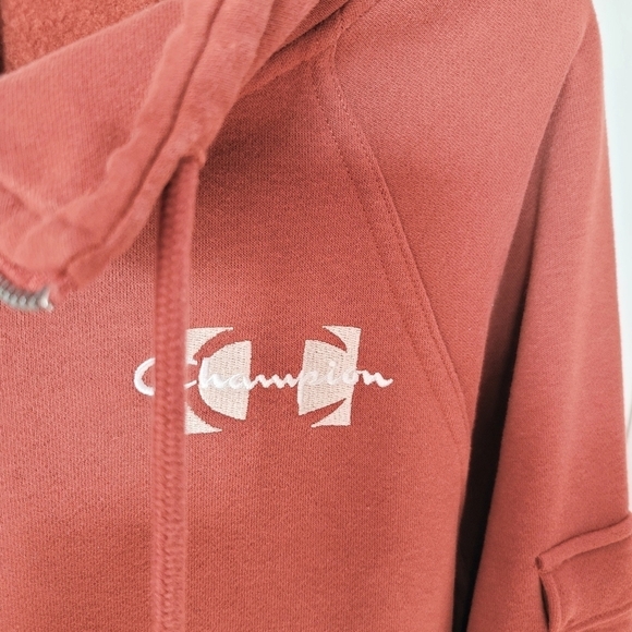 Champion Campus Eco Fleece Mini Zip Mock Neck Large Warm Cinnamon - Picture 3 of 11